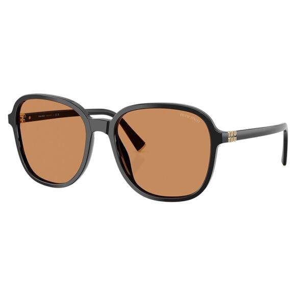 Miu Miu Accessories - New MIU MIU Sunglasses MU B01S 16K90Q Black Brown Lens Oversized Pillow Square